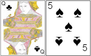 Two card total of fifteen combination Two card total of fifteen combination