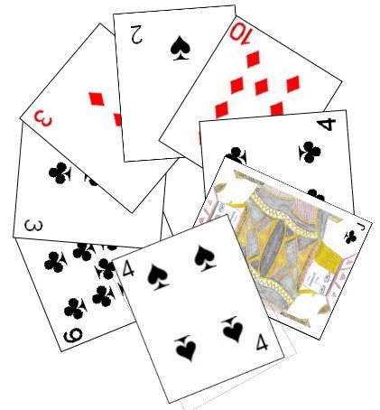 A trick in an eight player game of Spoil Five A trick in an eight player game of Spoil Five